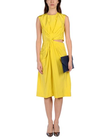 JIL SANDER Cutout Silk-Blend Habotai Dress in Gelb | ModeSens