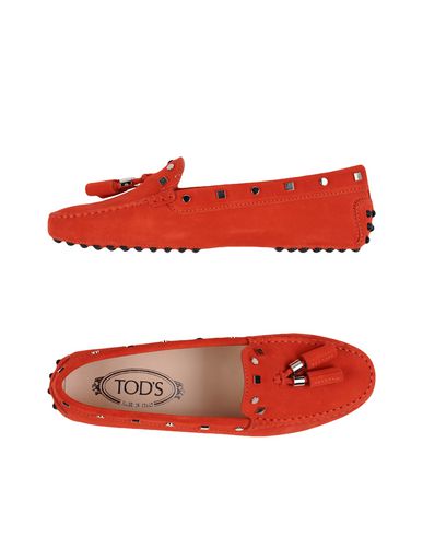 Shop Tod's Woman Loafers Red Size 4.5 Soft Leather