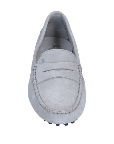 Shop Tod's Woman Loafers Grey Size 5.5 Calfskin