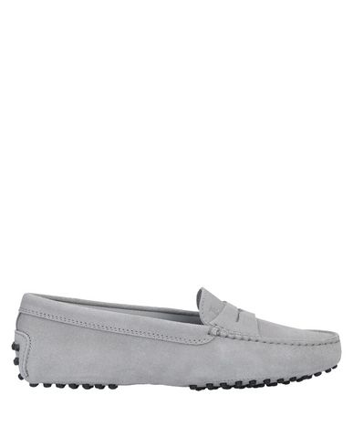 Shop Tod's Woman Loafers Grey Size 5.5 Calfskin