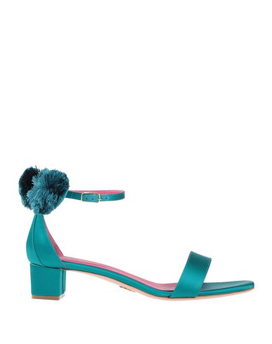 Shop Oscar Tiye Woman Sandals Deep Jade Size 7.5 Textile Fibers In Green