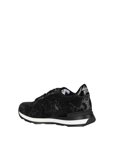ATLANTIC STARS ATLANTIC STARS VEGA WOMAN SNEAKERS BLACK SIZE 8 CALFSKIN, NYLON