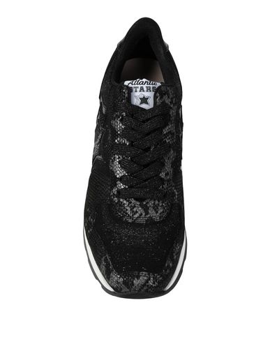 ATLANTIC STARS ATLANTIC STARS VEGA WOMAN SNEAKERS BLACK SIZE 8 CALFSKIN, NYLON