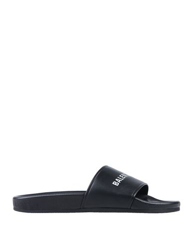 Balenciaga Logo-embroidered Pool Sliders In Black