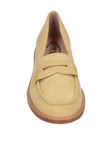 Shop Tod's Woman Loafers Light Yellow Size 8 Soft Leather