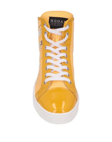 Shop Hogan Rebel Woman Sneakers Yellow Size 7 Textile Fibers, Soft Leather