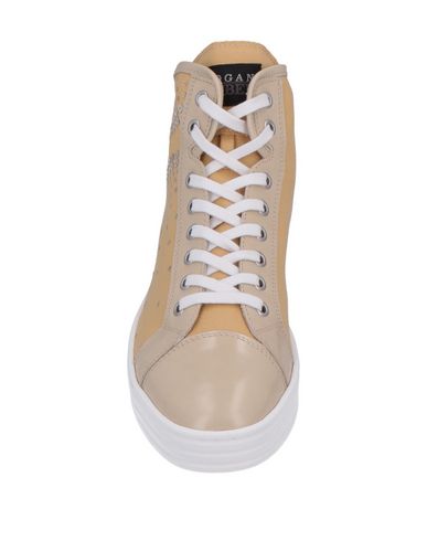 Shop Hogan Rebel Woman Sneakers Beige Size 5 Textile Fibers, Soft Leather