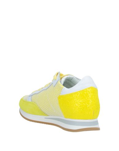 Shop Philippe Model Woman Sneakers Yellow Size 6 Soft Leather, Textile Fibers
