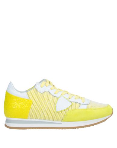Shop Philippe Model Woman Sneakers Yellow Size 6 Soft Leather, Textile Fibers