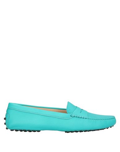 Shop Tod's Woman Loafers Turquoise Size 5.5 Calfskin In Blue