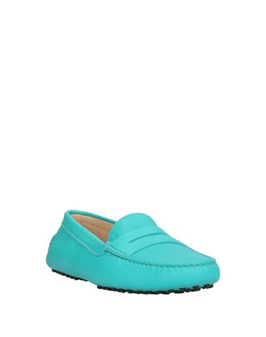 Shop Tod's Woman Loafers Turquoise Size 5.5 Calfskin In Blue