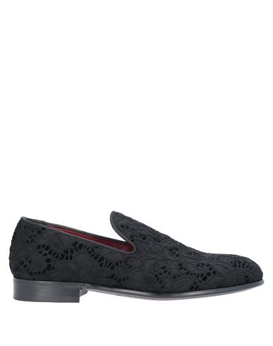 Dolce & Gabbana Black Floral Jacquard Slippers Loafers Shoes In Black