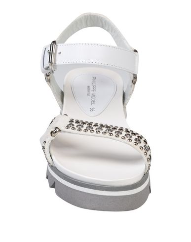 Shop Philippe Model Woman Sandals White Size 7 Soft Leather