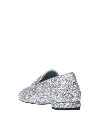 Shop Chiara Ferragni Woman Loafers Silver Size 6 Textile Fibers