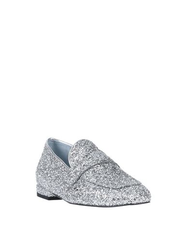 Shop Chiara Ferragni Woman Loafers Silver Size 6 Textile Fibers