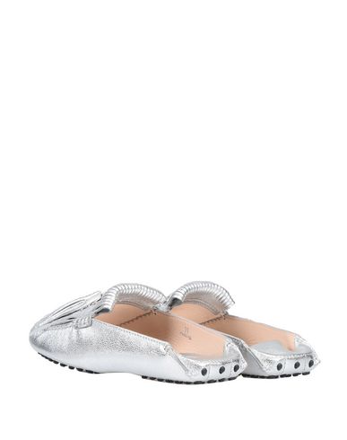 Shop Tod's Woman Mules & Clogs Silver Size 6.5 Soft Leather