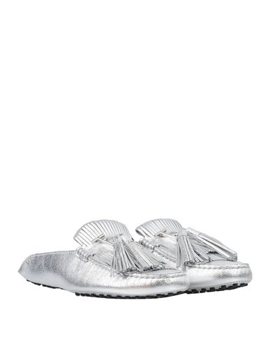 Shop Tod's Woman Mules & Clogs Silver Size 4 Soft Leather