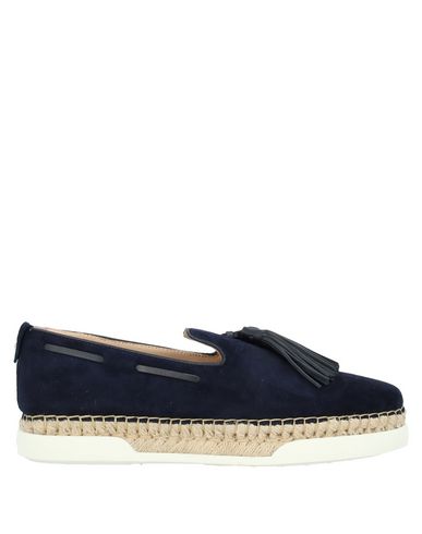 Shop Tod's Woman Espadrilles Midnight Blue Size 7.5 Leather