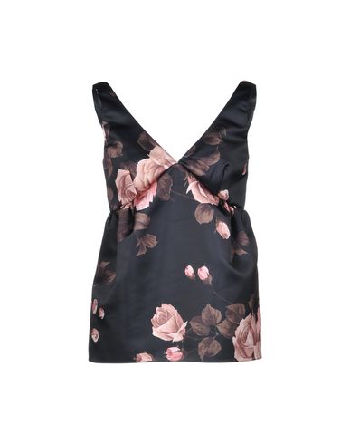 Rochas New Satin Sleeveless Blouse Top Brown Pink Floral Bow Detail Size 6