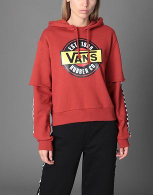 vans red zip up hoodie