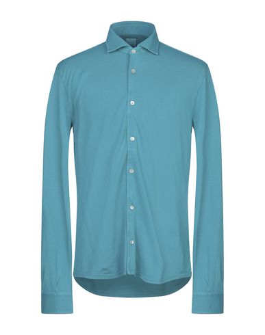 Fedeli Solid Color Shirt In Turquoise