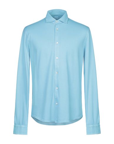 Fedeli Solid Color Shirt In Azure
