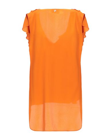 Shop Dondup Woman Top Orange Size 6 Acetate, Silk