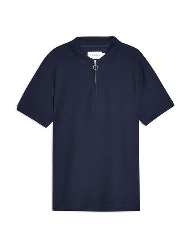 Topman Polo Shirt In Dark Blue