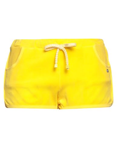 Shop Fornarina Woman Shorts & Bermuda Shorts Yellow Size M Cotton, Nylon, Elastane