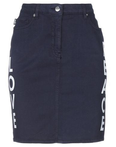 Love Moschino Knee Length Skirt In Dark Blue | ModeSens