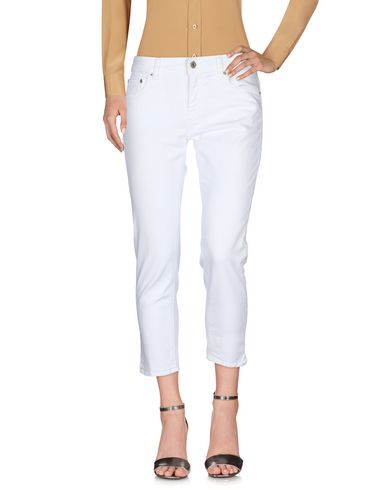 Shop Dondup Woman Pants White Size 32 Cotton, Elastane