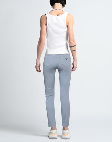 Shop Emporio Armani Woman Pants Slate Blue Size 24 Cotton, Elastane