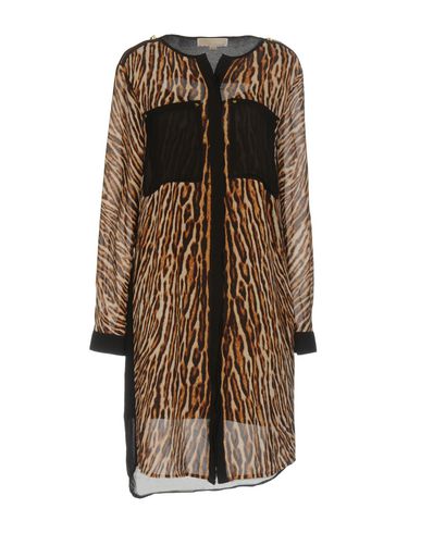 michael kors shirt dress brown