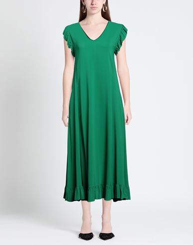 Shop Twinset Woman Maxi Dress Emerald Green Size 10 Viscose, Elastane