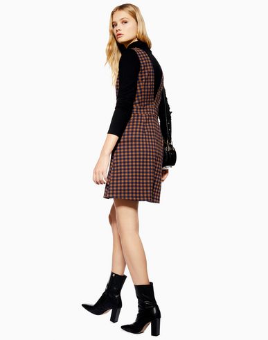 topshop tartan pinafore dress