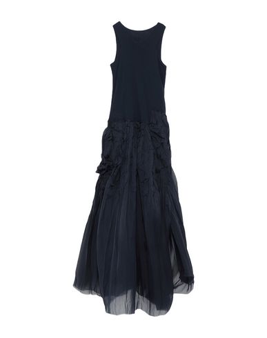 Dondup Long Dress In Dark Blue | ModeSens