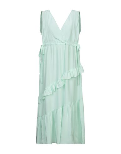 Shop Tela Woman Midi Dress Light Green Size M Silk