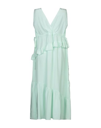 Shop Tela Woman Midi Dress Light Green Size M Silk