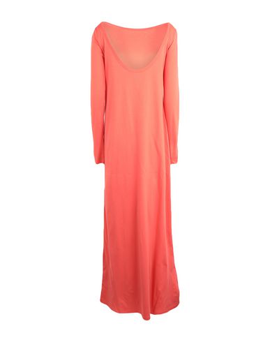 Shop Douuod Woman Maxi Dress Coral Size S Cotton In Red