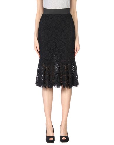 Dolce & Gabbana Pencil Skirt With Cord Lace Flounce In Black | ModeSens