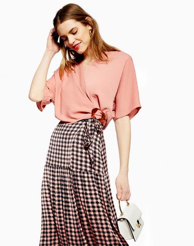 Long Wrap Check Skirt 2025 | solajoiers.com