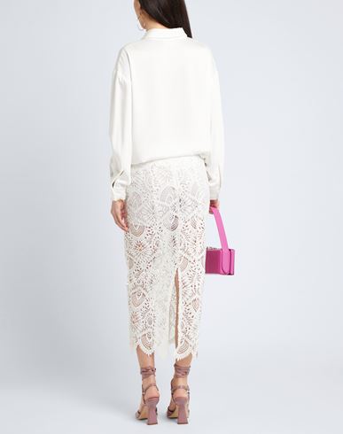 Shop Dondup Woman Midi Skirt White Size 6 Polyester