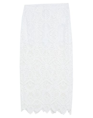 Shop Dondup Woman Midi Skirt White Size 6 Polyester