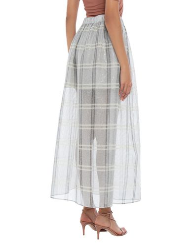 Shop Emporio Armani Woman Maxi Skirt Light Grey Size 10 Polyester, Silk, Wool, Polyamide
