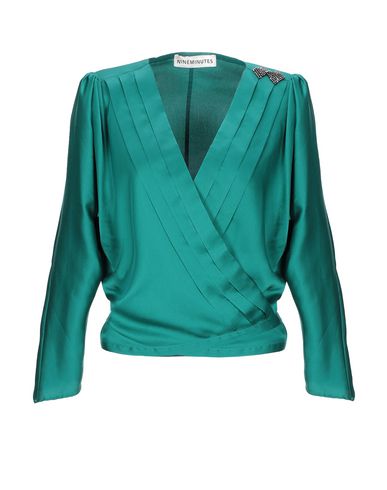 Nineminutes Solid Color Shirts & Blouses In Emerald Green