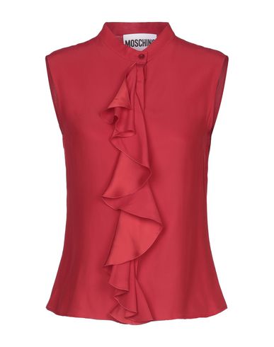 Moschino Solid Color Shirts & Blouses In Red | ModeSens