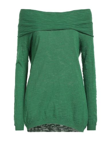 Shop Les Copains Woman Sweater Green Size M Cotton, Polyamide