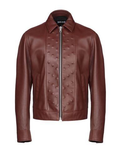 Just Cavalli Leather Jacket In Cocoa | ModeSens