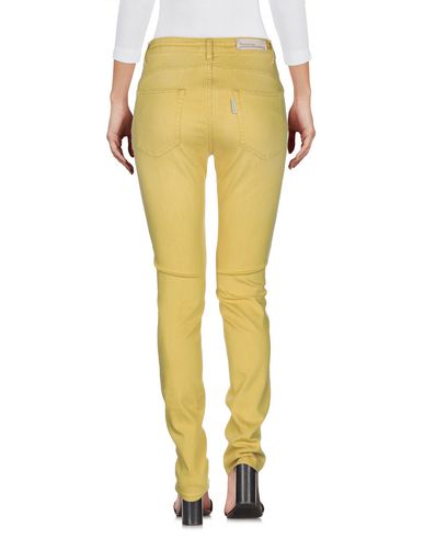 Shop Manila Grace Woman Jeans Ocher Size 28 Cotton, Elastane In Yellow