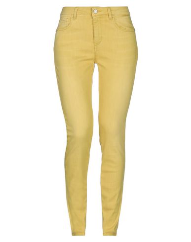 Shop Manila Grace Woman Jeans Ocher Size 28 Cotton, Elastane In Yellow